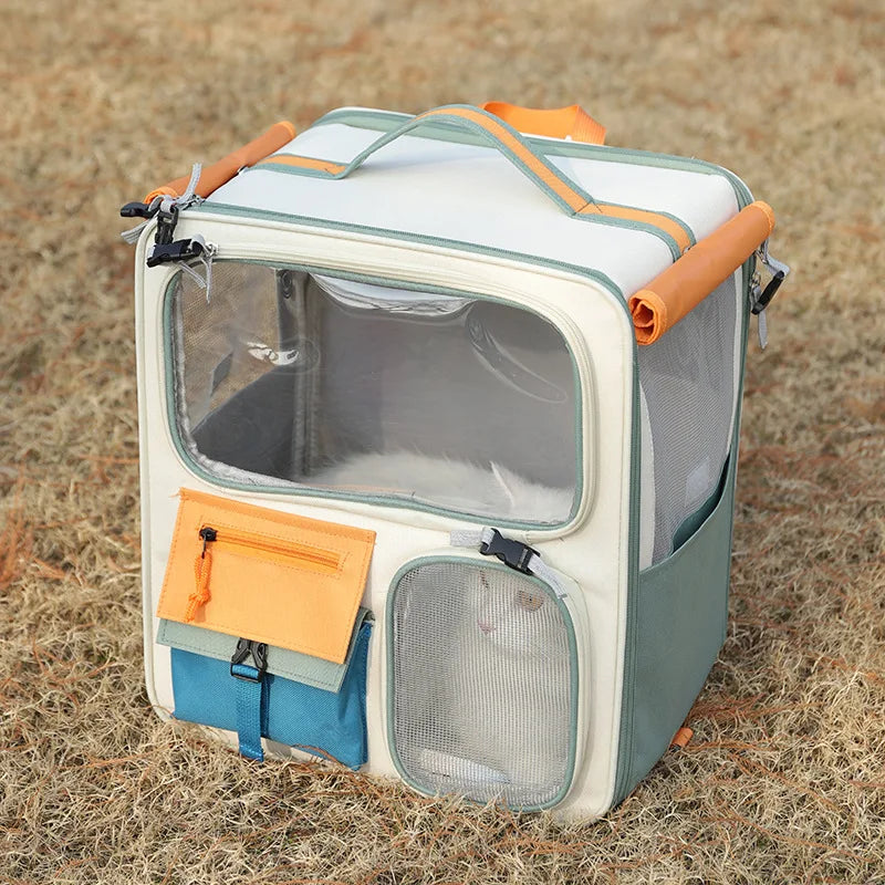 Cats Travel Bag Portable Out Pet Trolley Suitcase Universal Small Dogs Bag Cat Backpack Detachable Pet Supplies