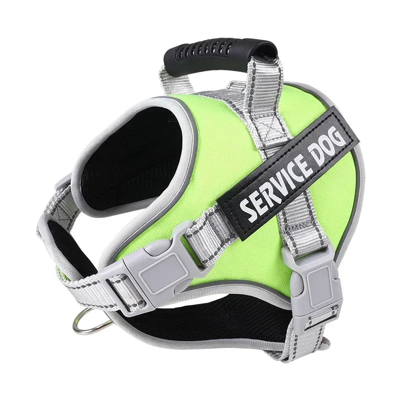 Service Dog Harness with Custom ID Tag Adjustable Dog Harness Dog Vest Leash for Large Dogs Outdoor Dogs Training Accessories