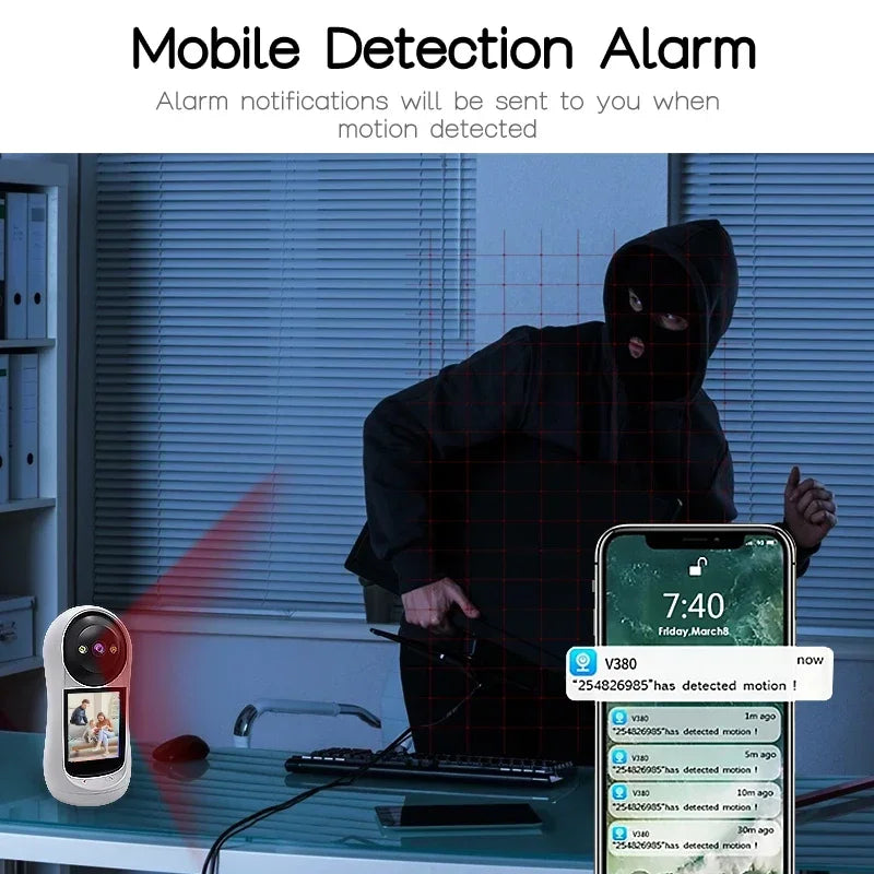 8MP Surveillance WIFI Camera PTZ Baby Monitor Sound Detection Wireless Cam Security Protection Two-way Vedio IPS Screen Cameras