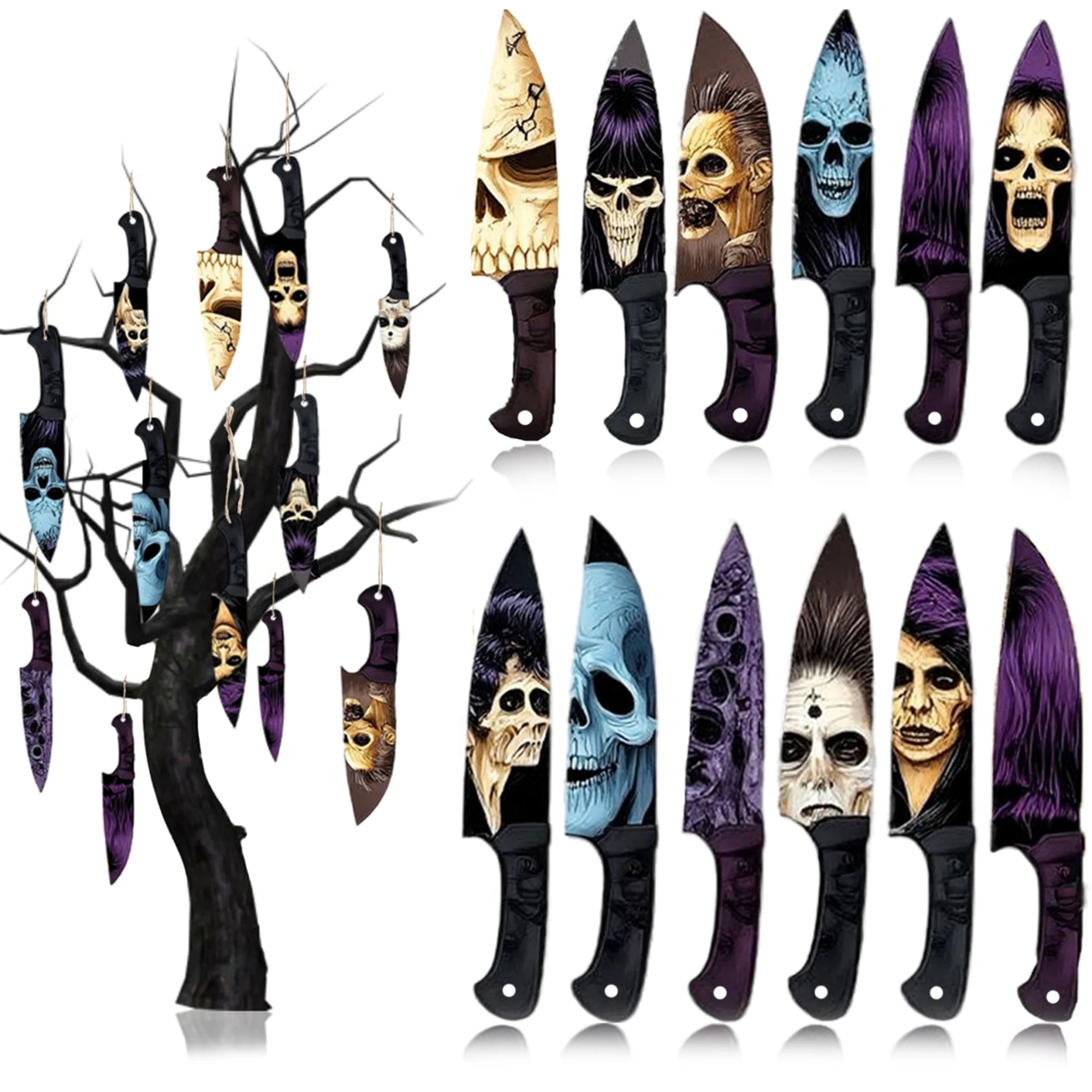 12 Pcs Spooky Acrylic Ghost Pumpkin Halloween Ornaments for Tree Home Holiday Decoration with Hanging Hooks