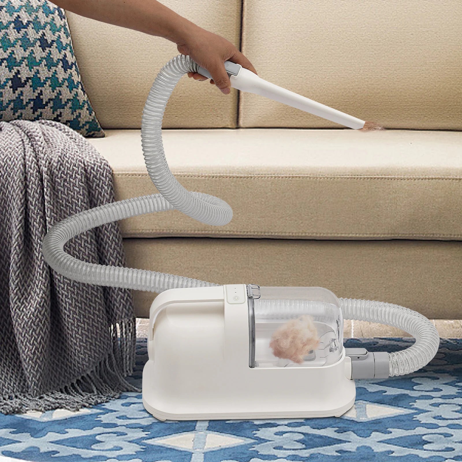 Pet Hair Grooming Tool Set Shaving Combing And 11800pa Suction Low Noise Hair Trimmer Three-in-One Pet Hair Grooming Tool