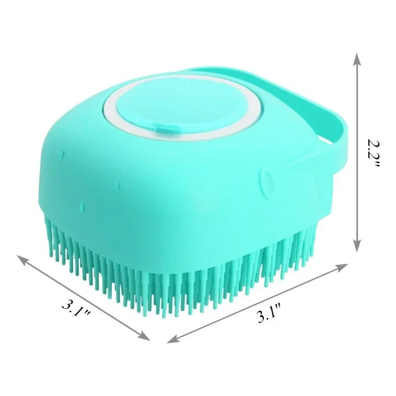 Pet Dog Shampoo Brush 2.7oz 80ml Cat Massage Comb Grooming Scrubber for Bathing Short Hair Soft Silicone Rubber Dog accessories