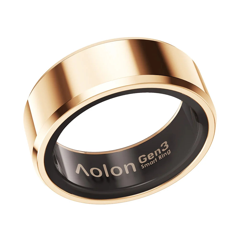 Aolon Gen3 Smart Ring Men Women Military Grade Titanium Steel Shell Health Monitoring IP68 & 3ATM Waterproof Multi-sport Modes