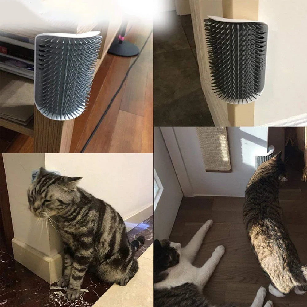 Cat Brush Comb Cat Toy with Catnip Cat Wall Brush Corner Cat Scratcher Massage Self Groomer Comb Pet Brush Corner cat scrubber