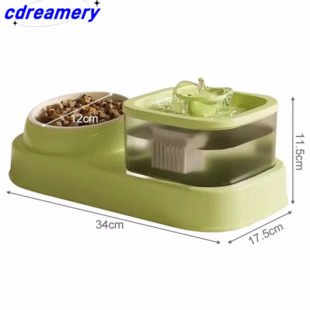 CDY Pets Water Fountain Auto Filter USB Electric Mute Drinker Bowl 2-in-1 Recirculate Filtring Drinker for Cats Water Dispenser