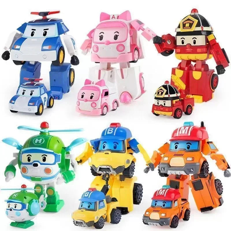 New Cartoon Robocar Poli Action Figures Transformation Anime Hand Deformation Car Model Airplane Gift Toys Robots For Children
