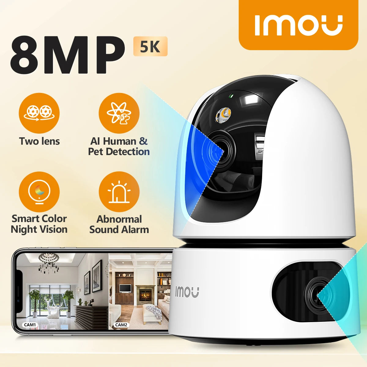 IMOU Indoor Camera Home CCTV Surveillance  360° PTZ WiFi Camera Auto Tracking Security Protection Family Pet Baby Monitor