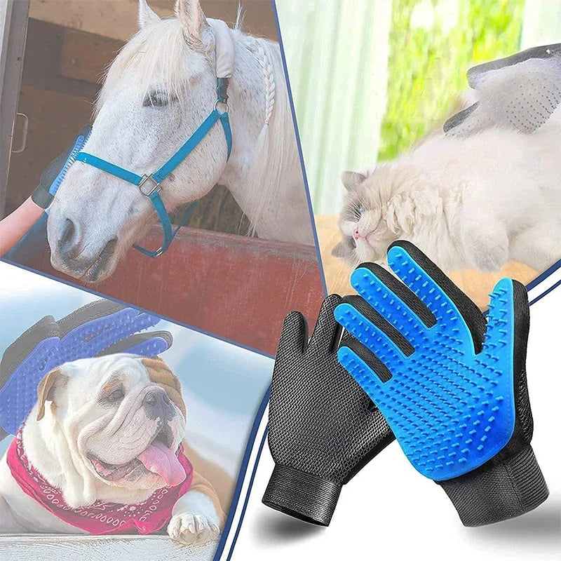 Pet Grooming Kit  Dog Cat Rabbit  2 Sided Grooming Brush Bath Cleaning Glove De-Shedding De-Matting Pet Hair Grooming Knife
