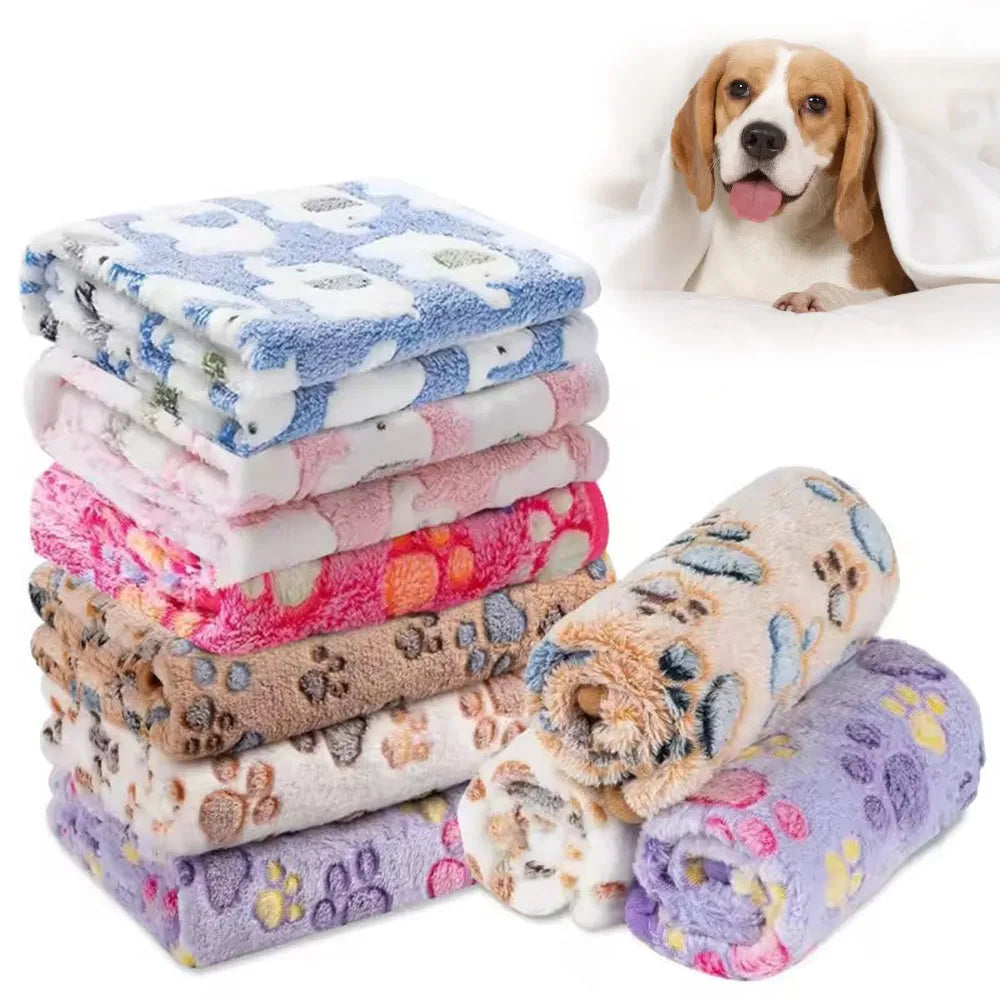Dog Bed Blanket Bed Mat Soft Fleece Cat Blanket Cute Printed Pet Travel Mat Breathable Cozy Warm Blankets for Small Medium Dogs