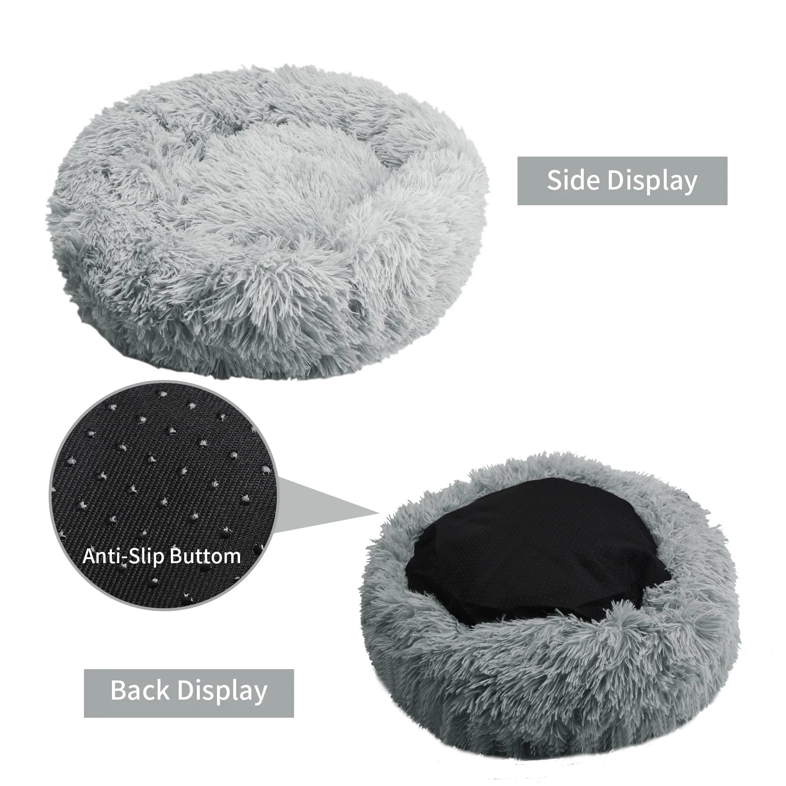 50cm Round Pet Bed for Large Dog Bed Super Soft Cat Bed Long Plush Dog House for Medium Dog House Winter Warm Sleeping Mats