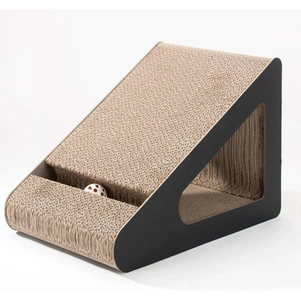 Cat Scratching Board,Luxurious Scraper with Tunnel Holes and Toy Balls,Catnip and A Ball with an Integrated Bell