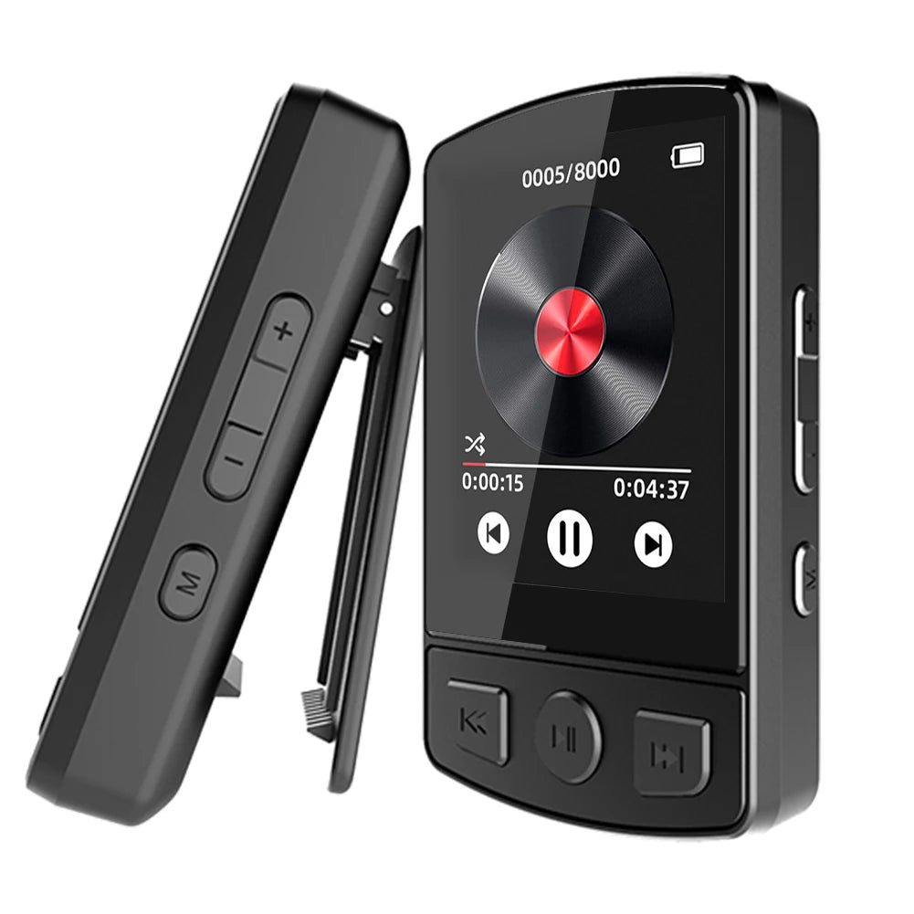 MP3 Player Portable Sport Clip Walkman HiFi Sound Bluetooth-Compatible 5.2 Mini Music Player 1.8inch Screen for Sport Running