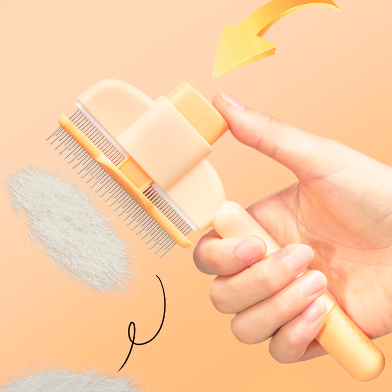 One-Click Hair Removal Comb Pet Hair Remover One Button Dogs Brush Self-cleaning Cat Brush Pet Grooming Brush Massage Comb