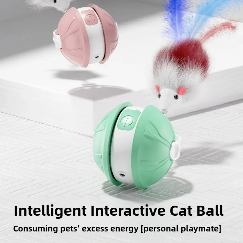 Automatic Smart Laser Ball Cat Toy Electric Rolling Interactive Self Play Pet Toy for Indoor Kittens Durable Entertainment Use