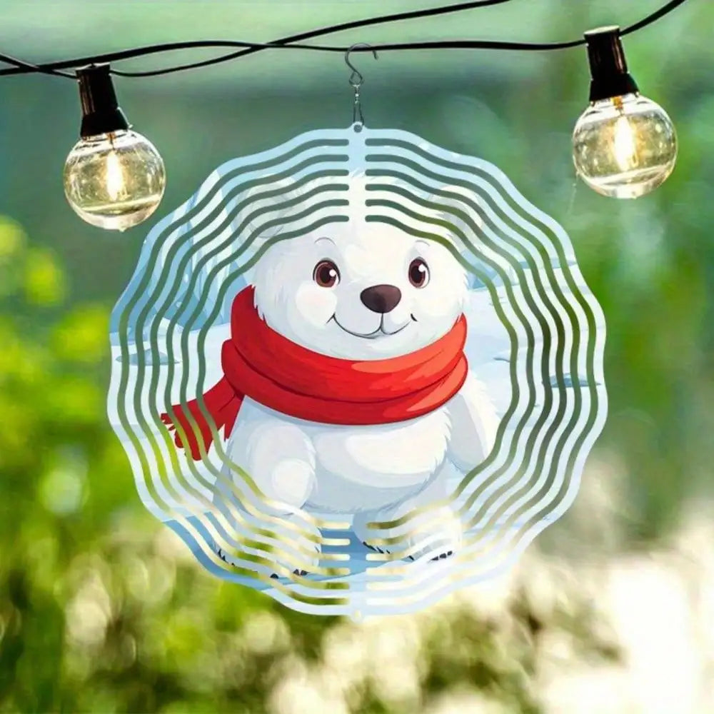 Glacier Polar Bear Wind Chime,Outdoor Decor,Xmas/Halloween Gift,Woman Gift