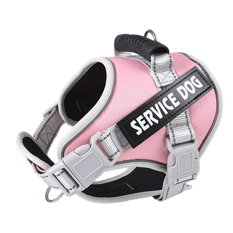 Service Dog Harness with Custom ID Tag Adjustable Dog Harness Dog Vest Leash for Large Dogs Outdoor Dogs Training Accessories