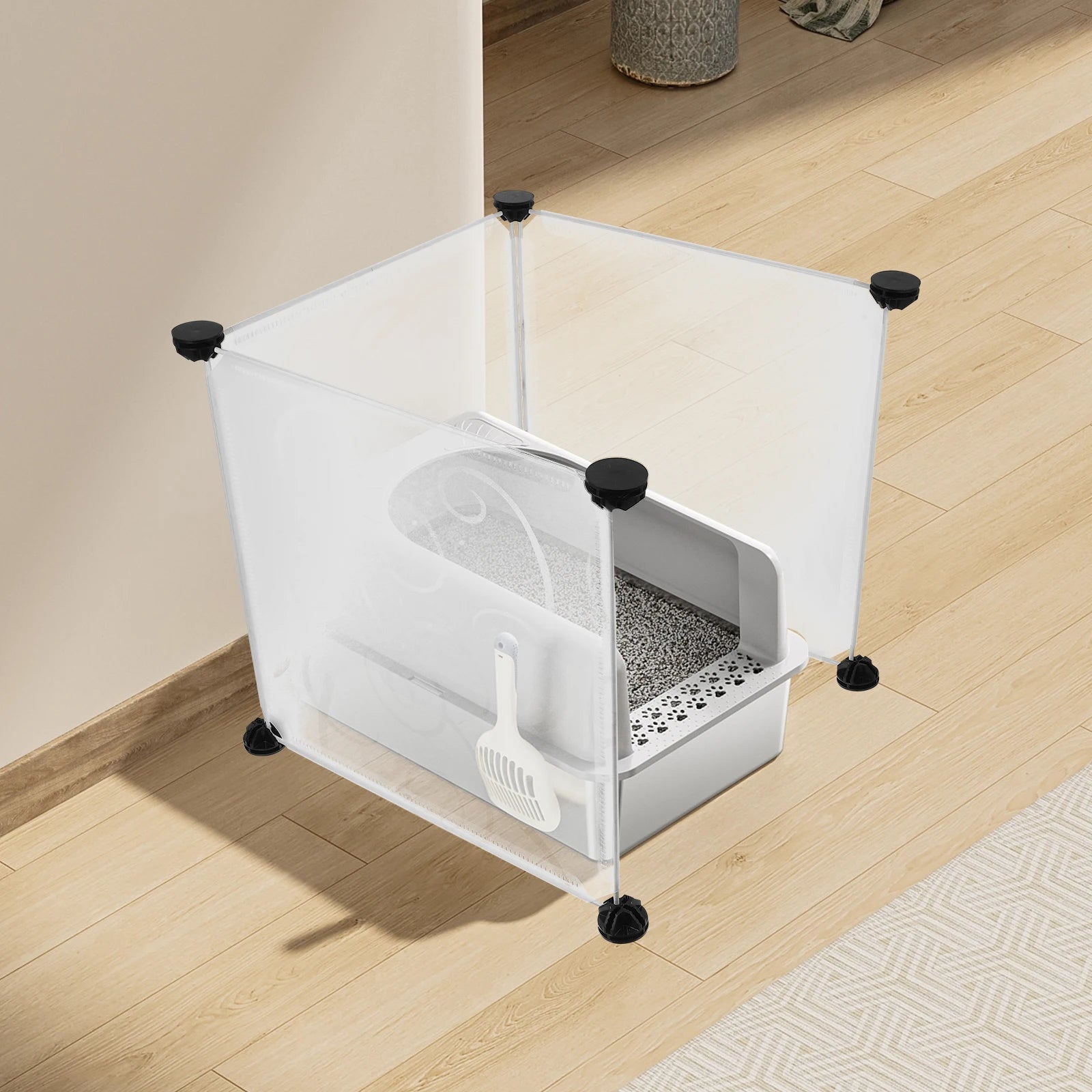 3 Pcs Cat Litter Box Privacy Cover Enclosed Boxes Shield Enclosure Covers Screen Pee Embossed