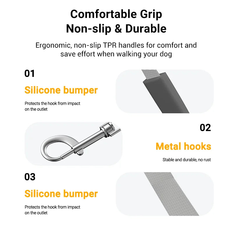 ROJECO Retractable Dog Leash Automatic 5M Extendable Rope For Outdoor Travel Walking Hiking Running Dog Pet Lead Traction Rope