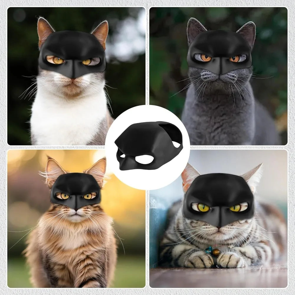 Cat Mask Cosplay, Halloween Cat Bat Mask, Funny Costumes Accessories for Cats, Bat Cat Cosplay Apparel (Large)
