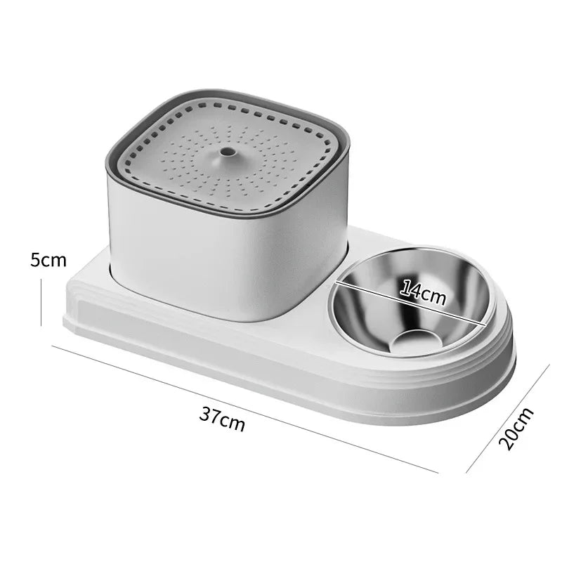 Automatic Cat Feeder and Drinker Combo Cat Water & Food Bowl Cat Water Fountain Recirculate Filtring Water Dispenser Pet Supplie