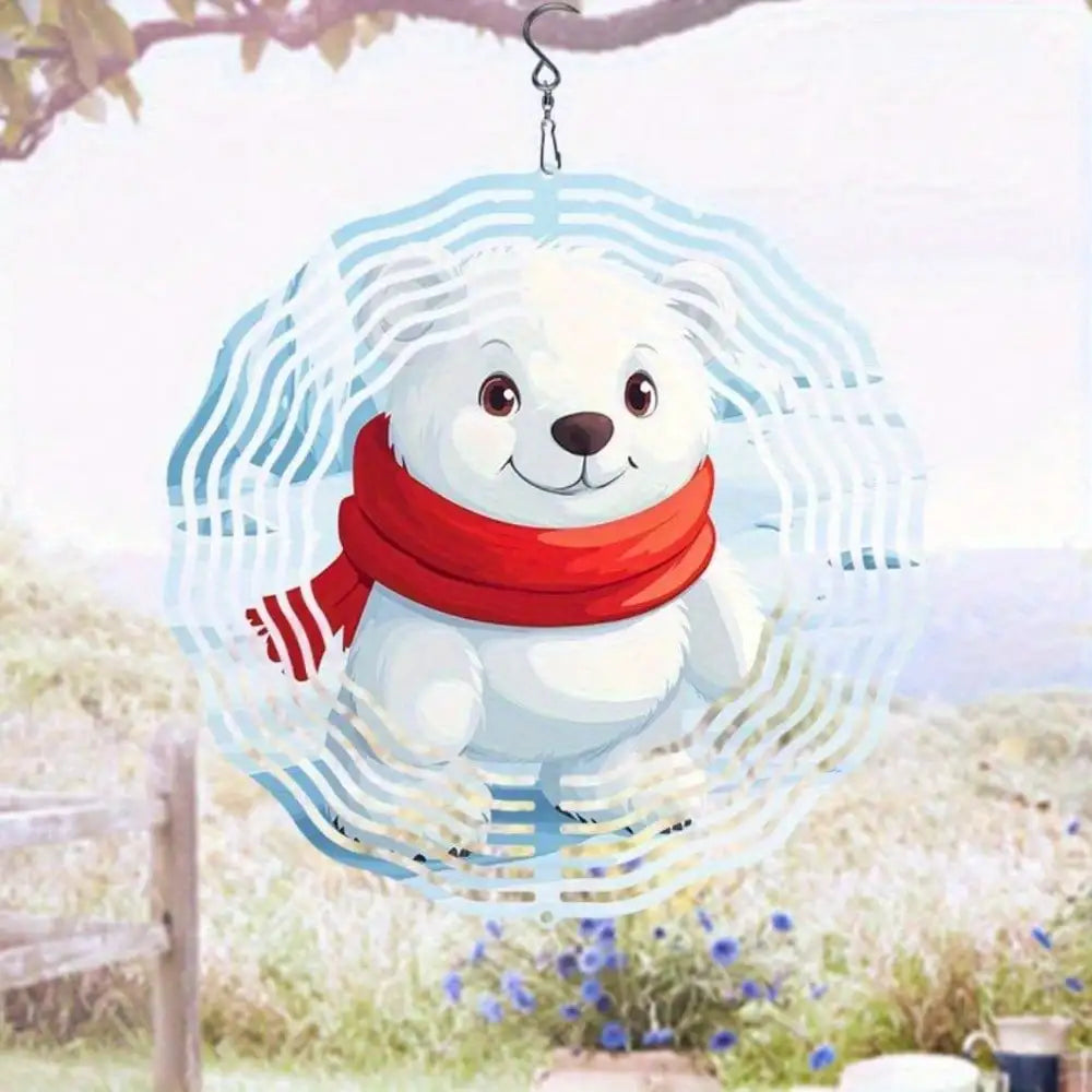 Glacier Polar Bear Wind Chime,Outdoor Decor,Xmas/Halloween Gift,Woman Gift