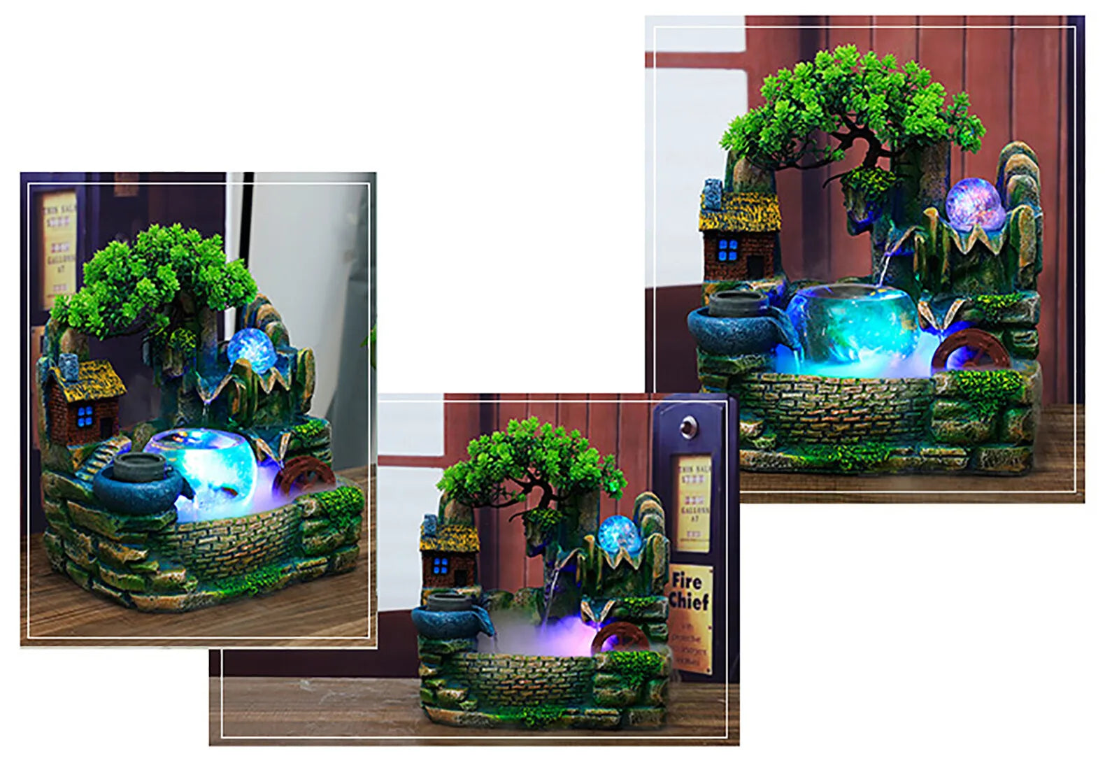 Desktop Fountain Waterfall Indoor Decor Landscape Rockeries Crafts Ornaments New