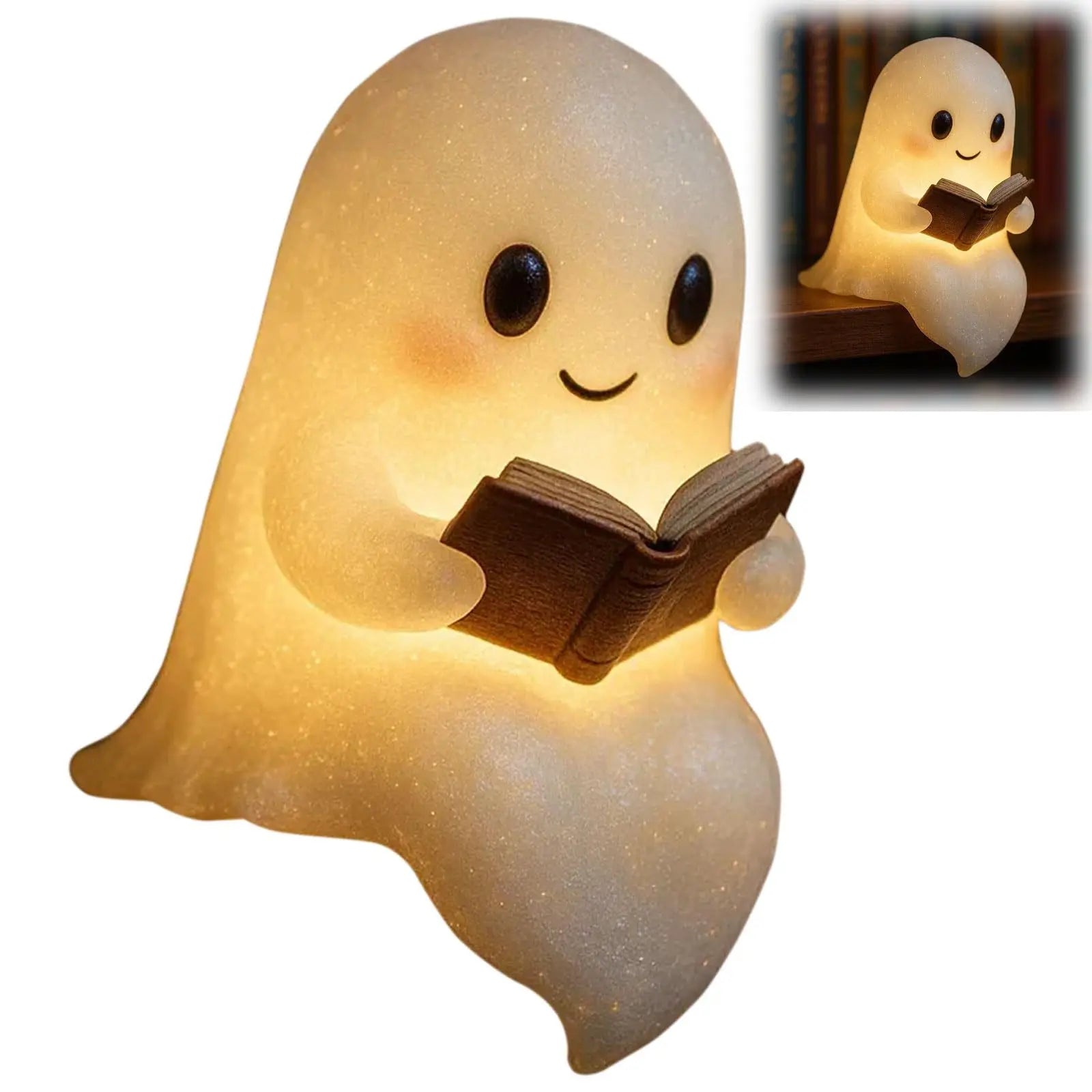 Ghost Reading Book Lamp Halloween Ghost Night Light Ghost Reading Night Light for Book Lovers