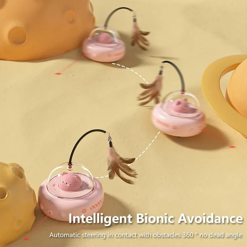 Smart Teaser Cat Feather Interactive Toy Electric Cat Teaser Stick With Bell Training Pet Toys Replaceable Cat Supplies