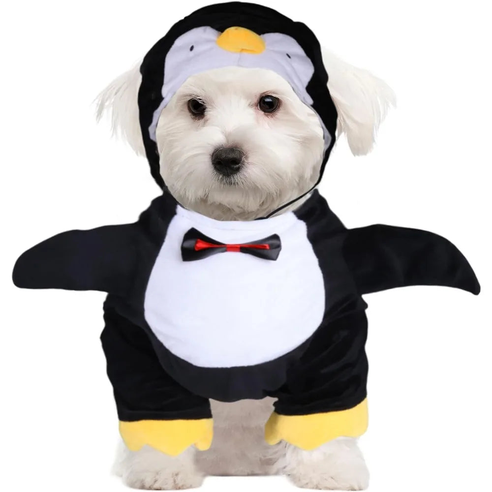 DELIFUR Dog Halloween Penguin Costume - Adorable Pet Clothes Animal Cosplay Halloween Cat Costume for Small and Medium Dogs Holi