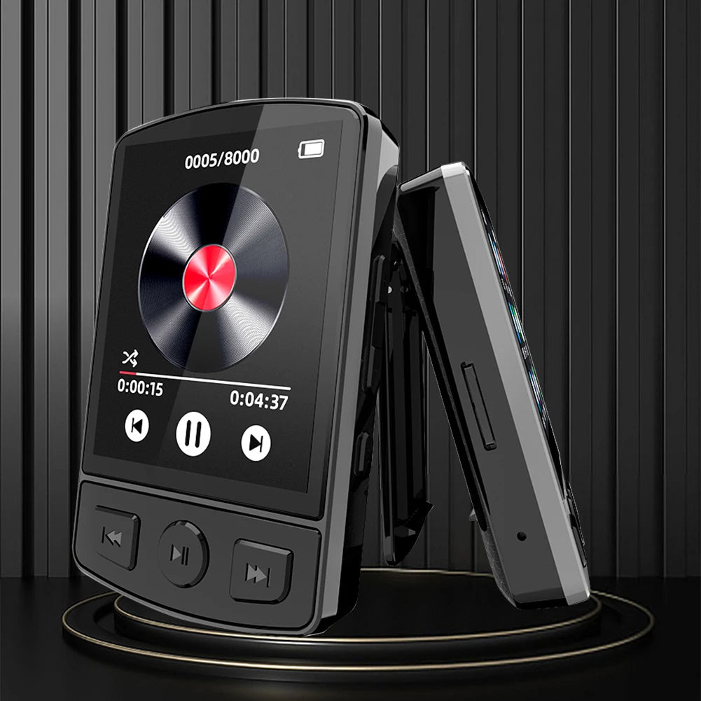 MP3 Player Portable Sport Clip Walkman HiFi Sound Bluetooth-Compatible 5.2 Mini Music Player 1.8inch Screen for Sport Running