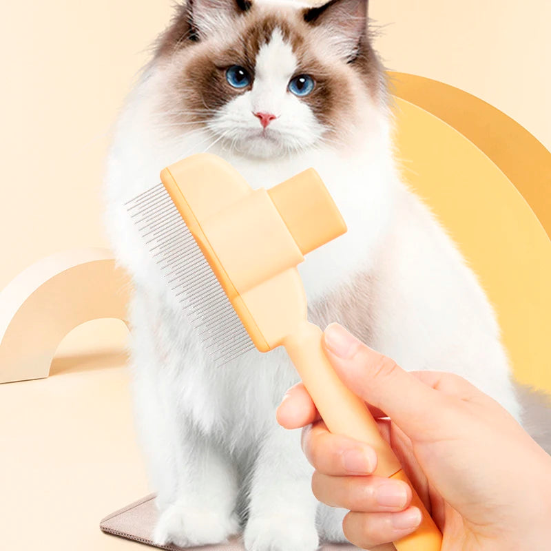 One-Click Hair Removal Comb Pet Hair Remover One Button Dogs Brush Self-cleaning Cat Brush Pet Grooming Brush Massage Comb