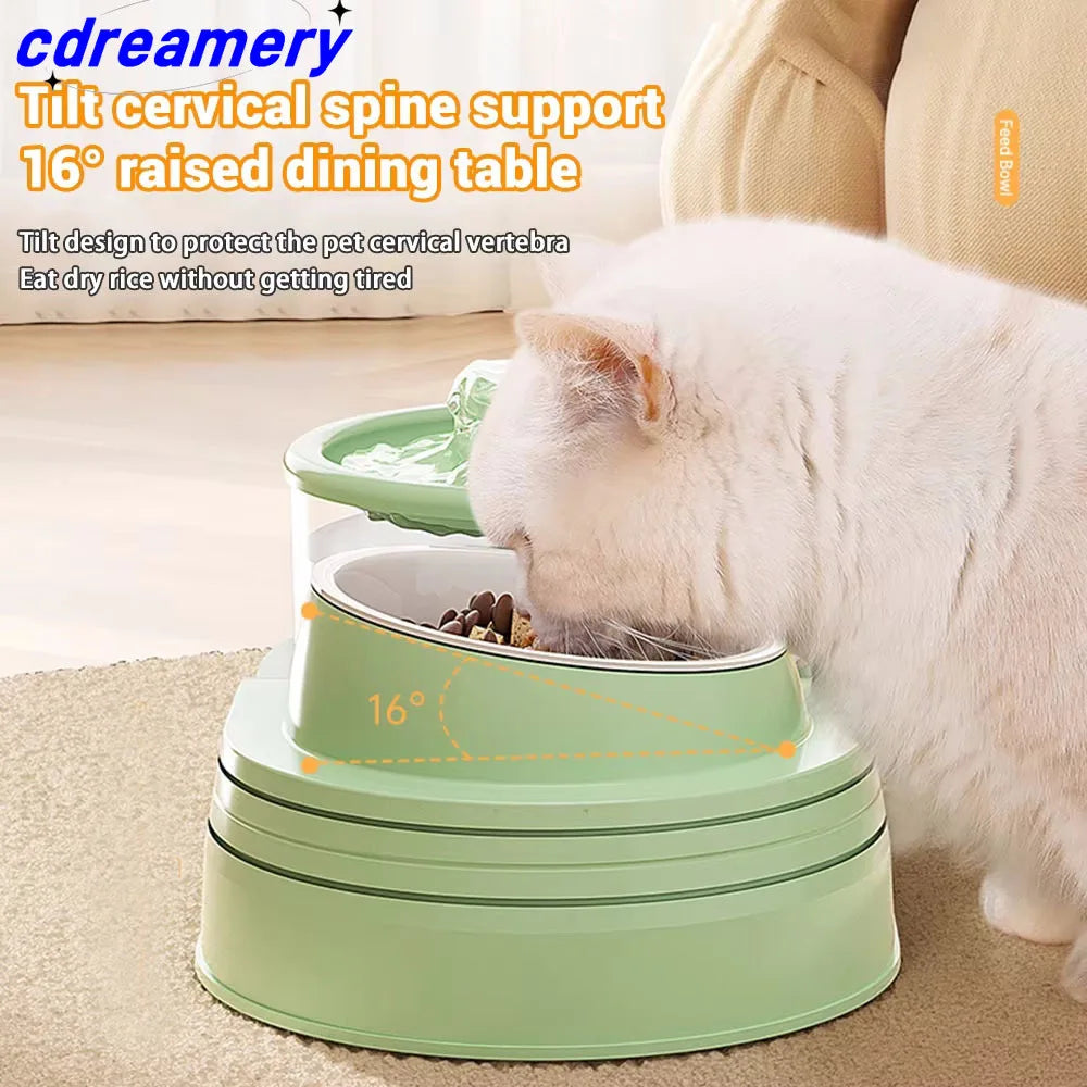 CDY Pets Water Fountain Auto Filter USB Electric Mute Drinker Bowl 2-in-1 Recirculate Filtring Drinker for Cats Water Dispenser