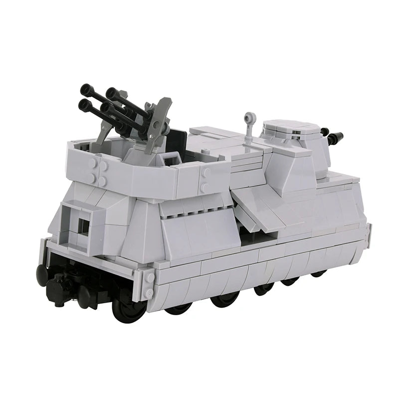 2025 New MOC City Creative Idea Train Artillery vehicle tank destroyer Building Block Bricks Kids DIY High-tech Creative Toys